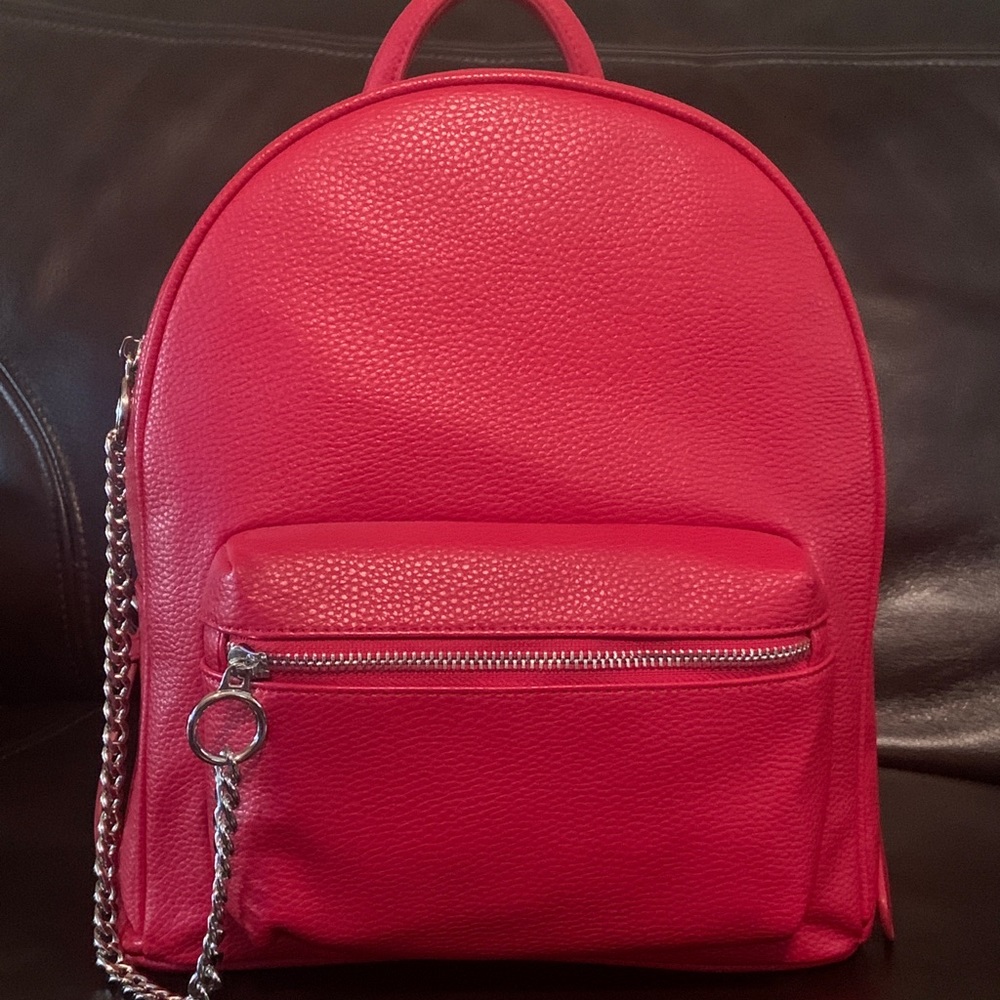 Red backpack purse